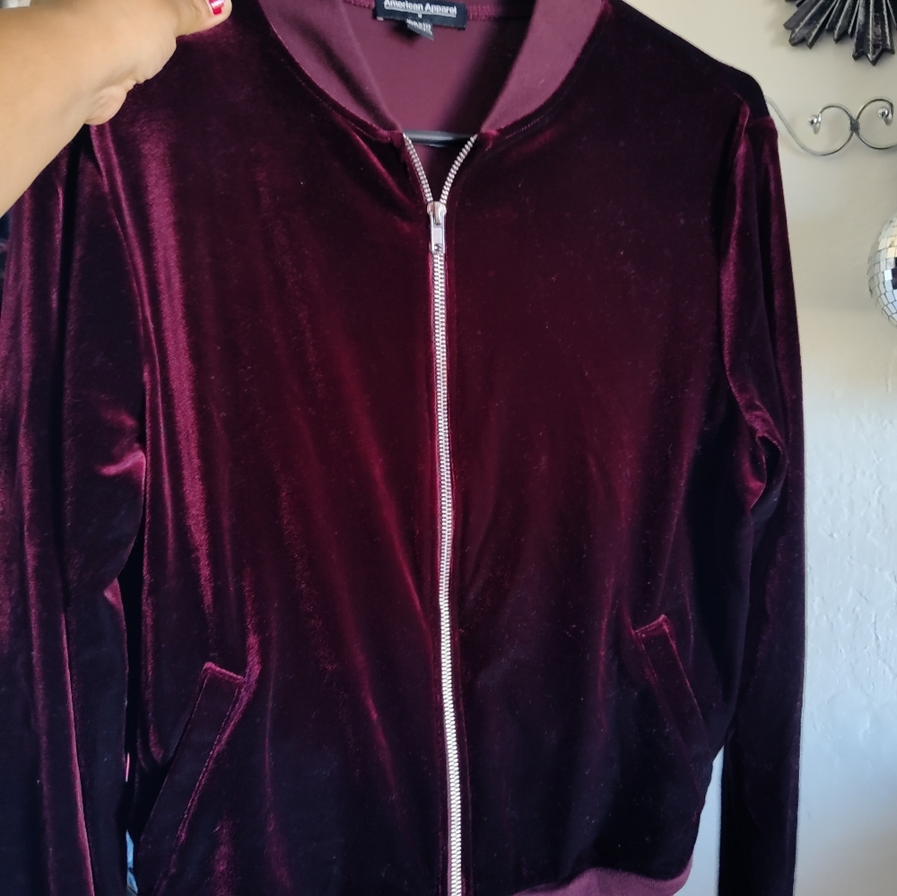 Velvet Burgundy Red Jacket